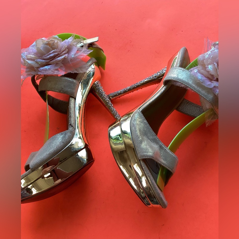 Luichiny rhinestones and flower heels